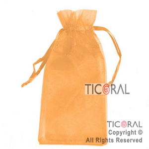 BOLSA NARANJA ORGANZA 25X15CM HS2628-4 x 1